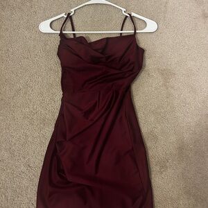 Windsor Burgundy Spaghetti Strap Mini Dress